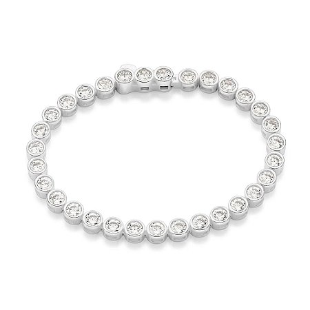 PULSEIRA RIVIERA PRATA 925 COM ZIRCÔNIAS. MED 17CM ROMMANEL 850118