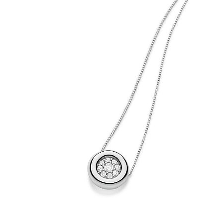 GARGANTILHA PRATA 925 COM PINGENTE BOLD COM ZIRCÔNIAS. MED 45CM ROMMANEL 830163