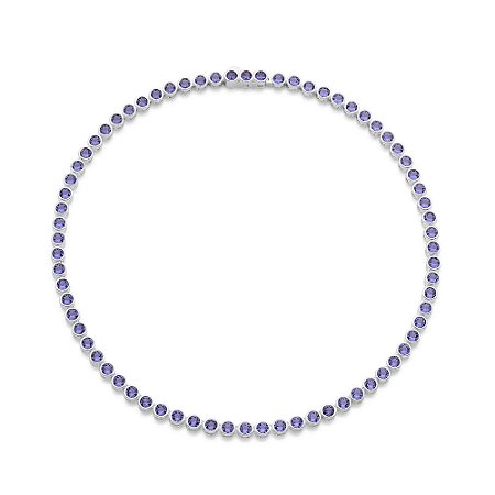 GARGANTILHA RIVIERA PRATA 925 COM ZIRCÔNIAS LILÁS. MED 40CM ROMMANEL 830164