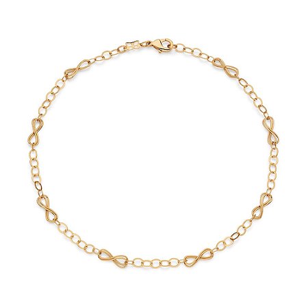 GARGANTILHA FOLHEADO A OURO INFINITOS DUPLOS. MED 42CM ROMMANEL 532654
