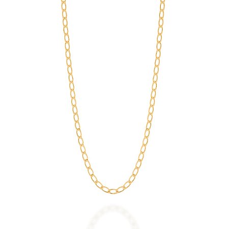 CORDÃO MASCULINO FOLHEADO A OURO FIO GRUMET LAMINADO. MED 60CM ROMMANEL 530312