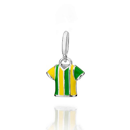 PINGENTE PRATA 925 CAMISETA DO BRASIL COM APLICAÇÃO DE RESINA. MED 2CM ROMMANEL 840333