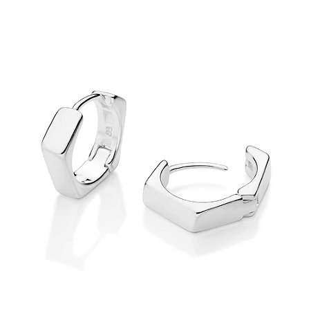 BRINCO MASCULINO FACETADO PRATA 925. MED 1,1CM ROMMANEL 820347