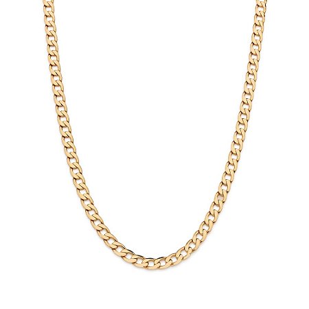 GARGANTILHA MASCULINA FOLHEADO A OURO FIO GROUMET DIAMANTADO. MED 50CM ROMMANEL 532669