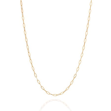 CORDÃO MASCULINO FOLHEADO A OURO ELOS OVAIS BATIDOS. MED 60CM ROMMANEL 532670