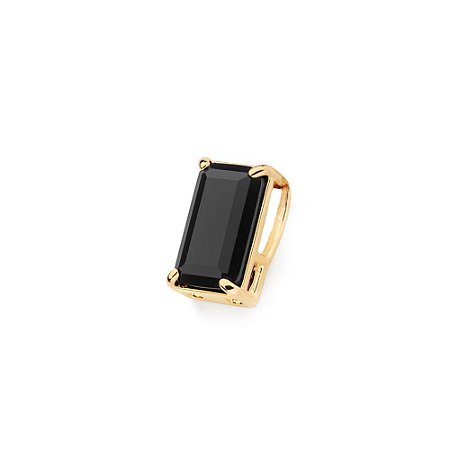 PINGENTE MASCULINO RETANGULAR FOLHEADO A OURO COM CRISTAL PRETO. MED 1,3CM ROMMANEL 543018