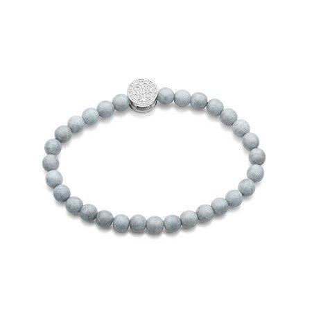 PULSEIRA MASCULINA PRATA 925 SHAMBALA CRUZ DE SÃO BENTO. MED 6,5CM DE DIÂMETRO ROMMANEL 850134