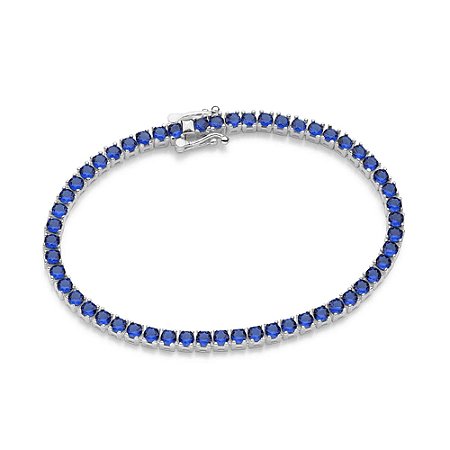 PULSEIRA MASCULINA RIVIERA PRATA 925 COM ZIRCÔNIAS AZUL ESCURO. MED 20CM ROMMANEL 850137