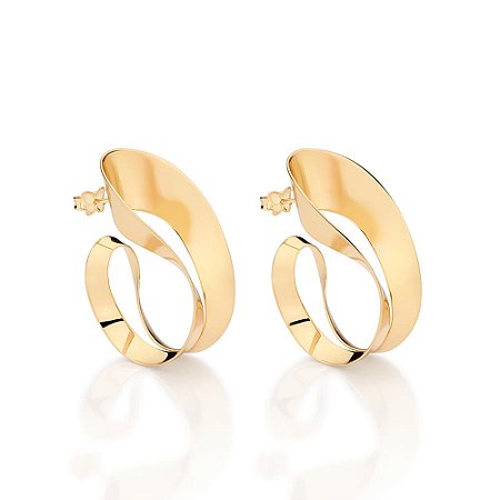 ARGOLA FOLHEADO A OURO ABSTRATO. MED 3,7CM ROMMANEL 527554