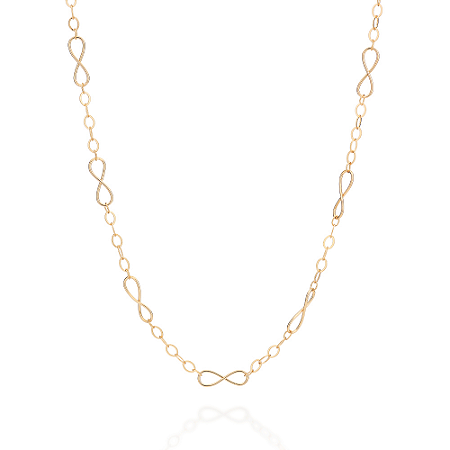 GARGANTILHA INFINITOS FOLHEADO A OURO. MED 42CM ROMMANEL 532671
