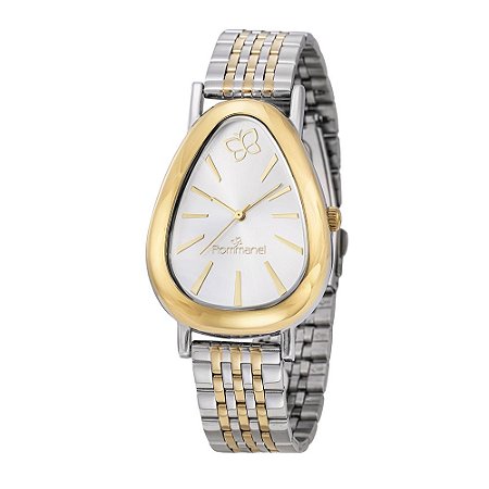 RELÓGIO FEMININO ANALÓGICO SOCIAL MISTO PRATA COM DOURADO ROMMANEL 650139