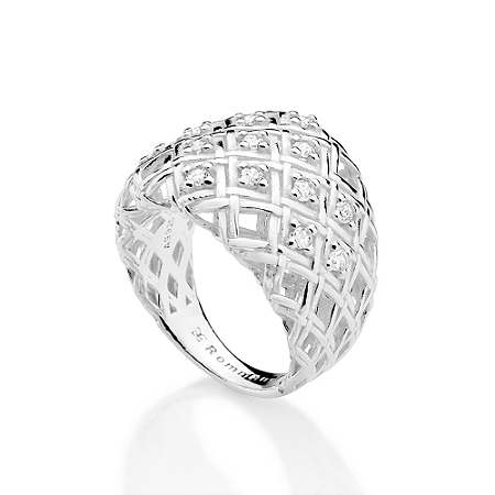 MAXI ANEL BOMBÊ PRATA 925 COM ZIRCÔNIAS ROMMANEL 810430