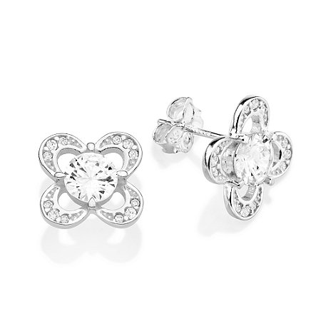 BRINCO FLOR PRATA 925 COM ZIRCÔNIA. MED 1,1CM ROMMANEL 820351