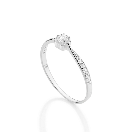 ANEL SOLITÁRIO FLOR PRATA 925 COM ZIRCÔNIAS ROMMANEL 810434
