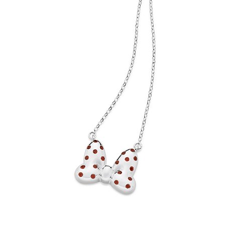 GARGANTILHA INFANTIL FPRATA 925 LAÇO DA MINNIE COM ZIRCÔNIAS VERMELHO. MED 45CM ROMMANEL 830174
