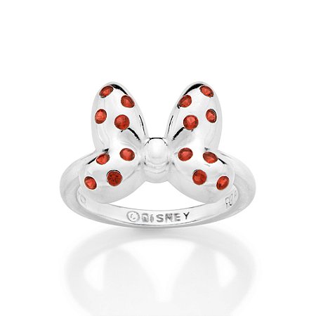 ANEL SKINNY PRATA 925 LAÇO DA MINNIE COM ZIRCÔNIAS VERMELHO ROMMANEL 810439