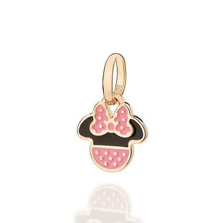 PINGENTE INFANTIL FOLHEADO A OURO MINNIE COM APLICAÇÃO DE RESINA. MED 1,6CM ROMMANEL 543026