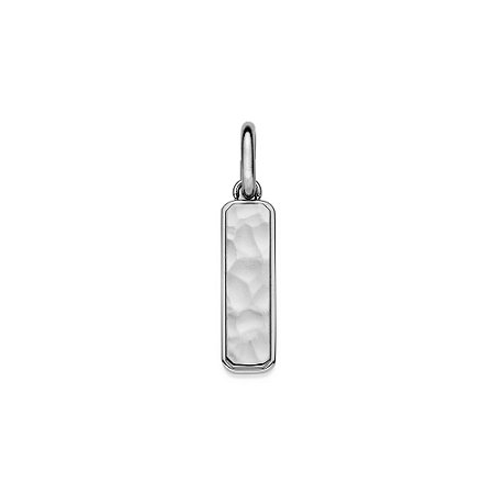 PINGENTE RETANGULAR MARTELADO AÇO 316L. MED 2,4CM ROMMANEL 240130