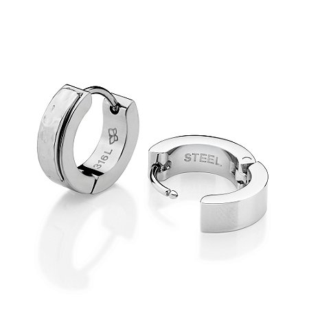 ARGOLA MASCULINA MARTELADO AÇO 316L. MED 1,4CM ROMMANEL 220043