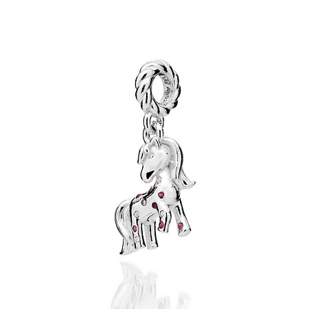 BERLOQUE PRATA 925 CAVALO COM ZIRCÔNIAS ROSA. MED 2,4CM ROMMANEL 840375