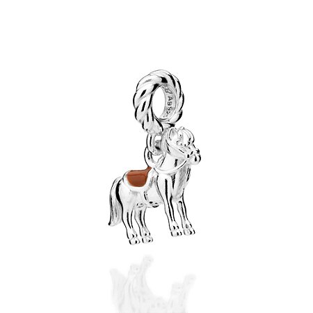 BERLOQUE PRATA 925 CAVALO COM APLIQUE DE RESINA. MED 2CM ROMMANEL 840371
