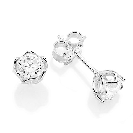 BRINCO SOLITÁRIO PRATA 925 FLOR COM ZIRCÔNIAS. MED 0,6CM ROMMANEL 820352