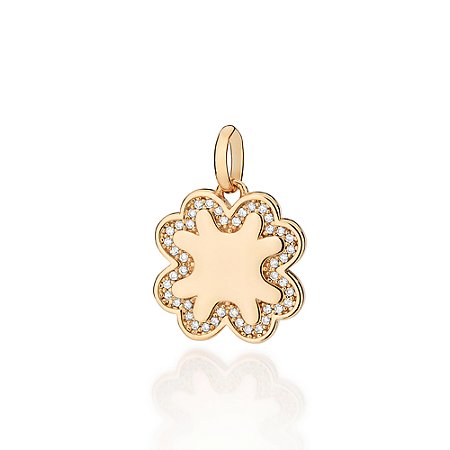 PINGENTE FOLHEADO A OURO TREVO COM ZIRCÔNIAS. MED 2,3CM ROMMANEL 543025