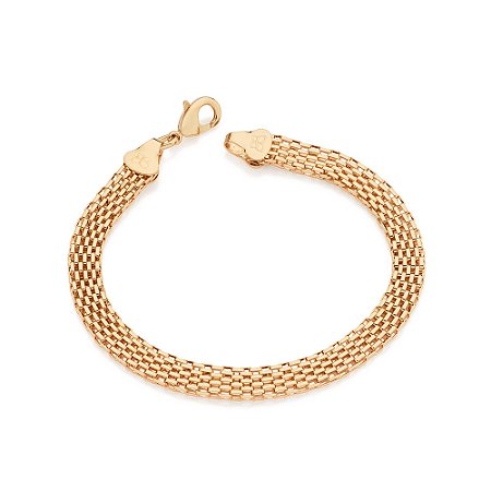 PULSEIRA FIO ESTEIRA 5MM FOLHEADO A OURO. MED 18CM ROMMANEL 552276
