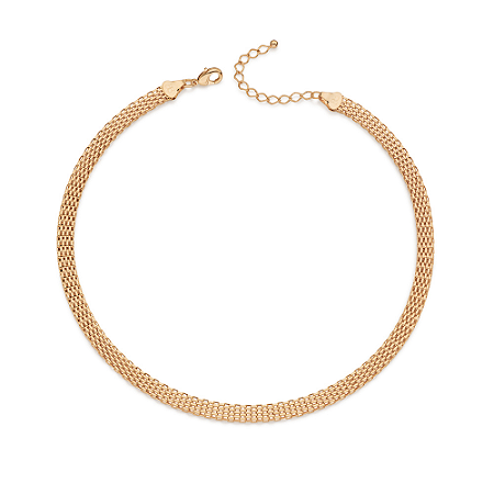 GARGANTILHA FIO ESTEIRA FOLHEADO A OURO. MED 42CM ROMMANEL 532710
