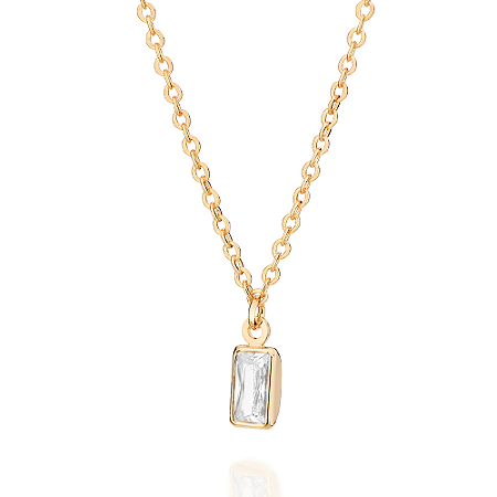 GARGANTILHA FOLHEADO A OURO COM ZIRCÔNIA. MED 45CM ROMMANEL 532707
