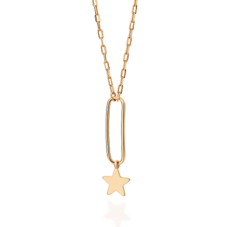 GARGANTILHA FOLHEADO A OURO COM ESTRELA PÊNDULA. MED 50CM ROMMANEL 532705