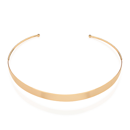 GARGANTILHA CHOKER LISA FOLHEADO A OURO. MED 12CM ROMMANEL 532700