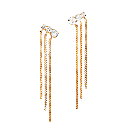 EAR CUFF FRANJA FOLHEADO A OURO COM ZIRCÔNIAS. MED 6,1CM ROMMANEL 527732