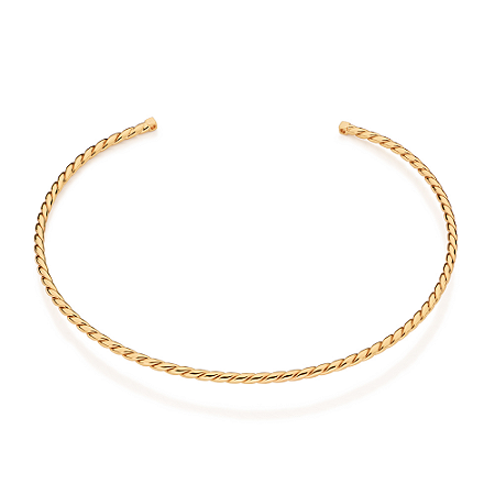 CONJUNTO ARO TORCIDO GARGANTILHA CHOKER + BRACELETE FOLHEADO A OURO + EMBALAGEM ROMMANEL