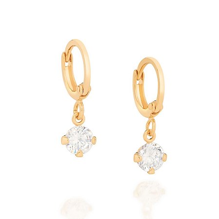 ARGOLA FOLHEADO A OURO COM ZIRCÔNIAS. MED 1,90CM ROMMANEL 526458