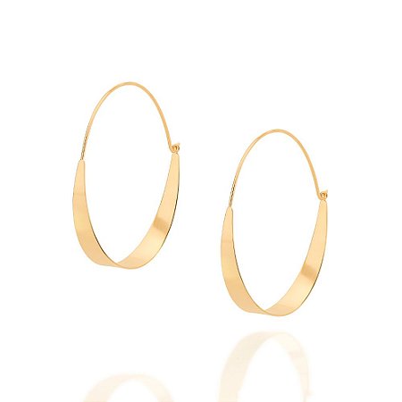 ARGOLA FOLHEADO A OURO CHAPA LISA. MED 5,6CM ROMMANEL 526607
