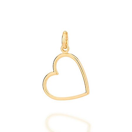 PINGENTE FOLHEADO A OURO CORAÇÃO VAZADO. MED 2,1CM ROMMANEL 542370