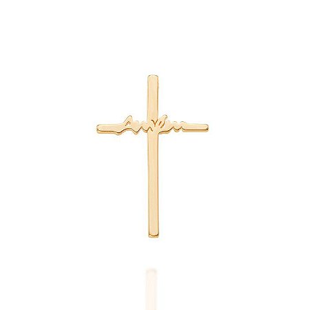 PINGENTE FOLHEADO A OURO AMÉM. MED 3,0CM ROMMANEL 542306