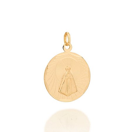 PINGENTE MEDALHA FOLHEADO A OURO NOSSA SENHORA APARECIDA. MED 2,8CM ROMMANEL 542287