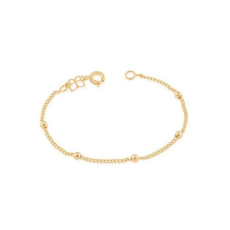 PULSEIRA INFANTIL FOLHEADO A OURO BOLAS DE 2 MM. MED 14CM ROMMANEL 550104