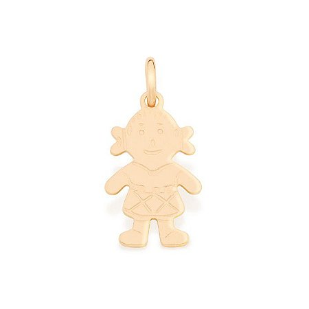 PINGENTE FOLHEADO A OURO MENINA. MED 0,9CM ROMMANEL 540176