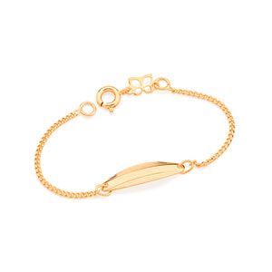 PULSEIRA INFANTIL FOLHEADO A OURO COM PLAQUINHA DIAMANTADA. MED 12CM ROMMANEL 550305