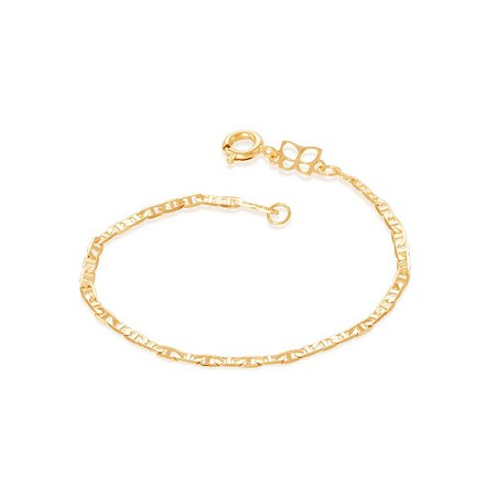 PULSEIRA INFANTIL FOLHEADO A OURO PINO DIAMANTADO. MED 14CM ROMMANEL 550744