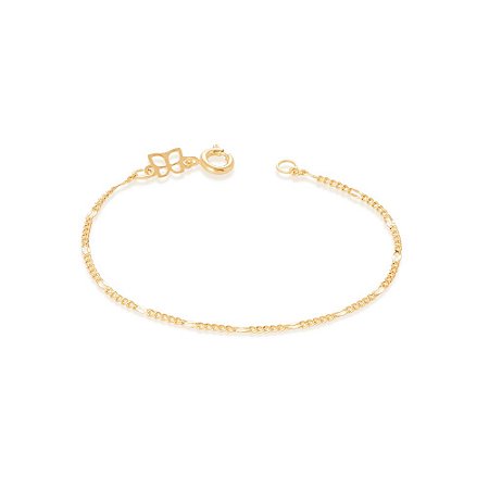 PULSEIRA INFANTIL FOLHEADO A OURO FIO ALTERNADO. MED 14CM ROMMANEL 550035