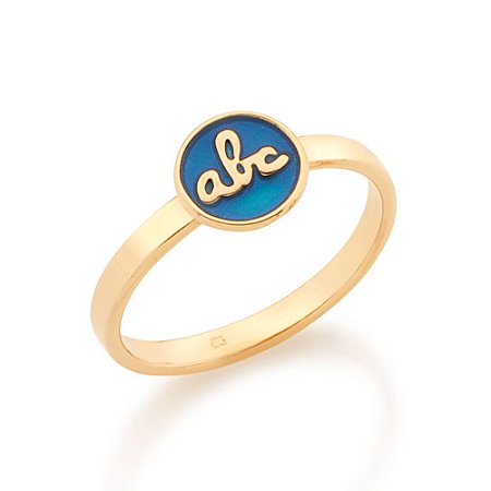 ANEL INFANTIL ABC FOLHEADO A OURO COM APLICAÇÃO DE RESINA ROMMANEL 512489