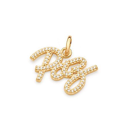 PINGENTE PAZ FOLHEADO A OURO COM ZIRCÔNIAS. MED 1,7CM ROMMANEL 542320