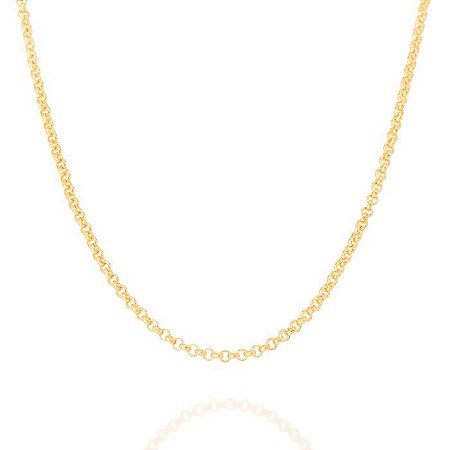 CORRENTE FOLHEADO A OURO ELO PORTUGUÊS. MED 42CM ROMAMNEL 530677
