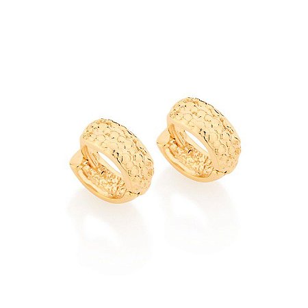 ARGOLA FOLHEADO A OURO ARO TRABALHADO. MED 1,0CM ROMMANEL 523853