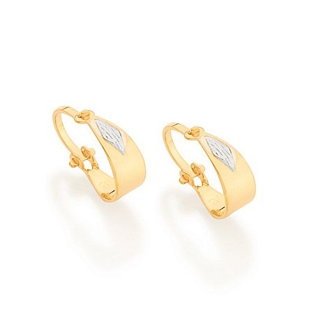 ARGOLA INFANTIL FOLHEADO A OURO COM DETALHE EM RHODIUM. MED 1,2CM ROMMANEL 520366