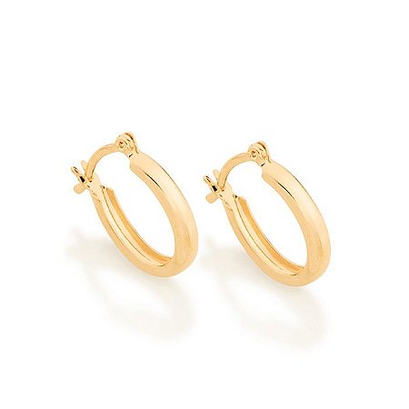 ARGOLA LISA FOLHEADO A OURO FORMATO OVAL. MED 1,8CM ROMMANEL 520902